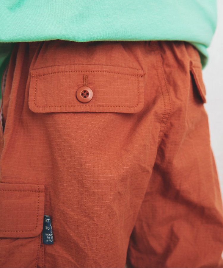 日本 BREEZE - 輕便工裝風！防撕材質耐穿長褲-卡其x黑撞色