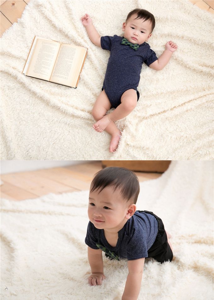 美國Frenchie MC - 嬰兒連身衣-短袖-喬治嗑隆尼