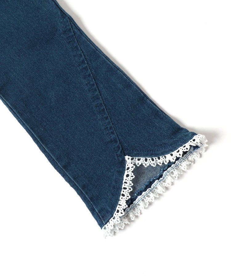 日本 apres les cours - 下擺蕾絲小喇叭美腳長褲-粉紅