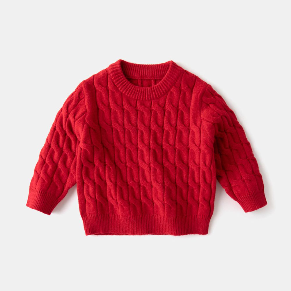節慶針織毛衣上衣-紅色