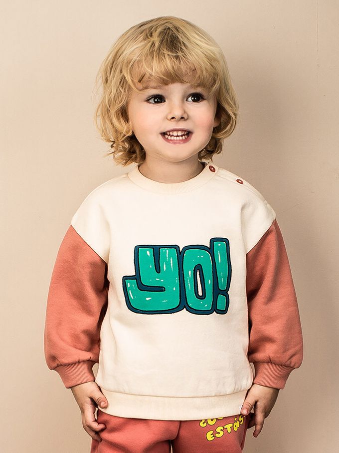 韓國Pimpollo - 大猩猩吃香蕉內刷毛上衣-橘