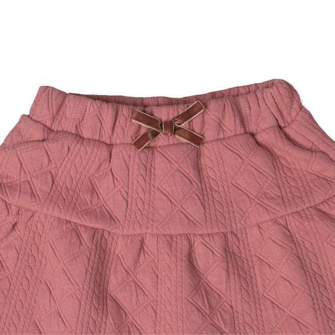 akachan honpo - 10分假兩件裙褲-鋪棉-粉紅色