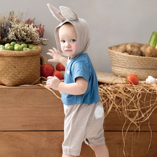比得兔 嬰幼童裝 兔兔造型短袖兔裝/連身衣(6-18個月)