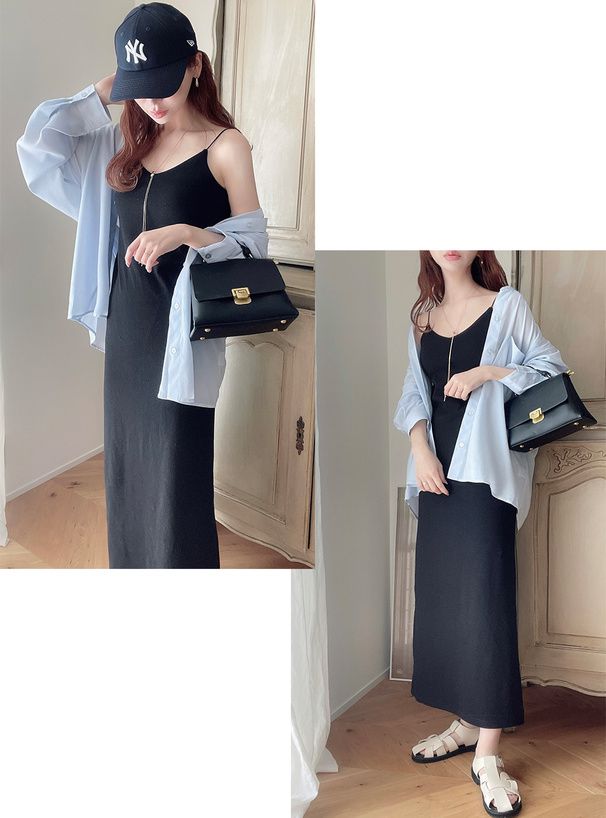 日本 GRL - 透膚感泡泡袖薄長袖襯衫-水藍 (F)