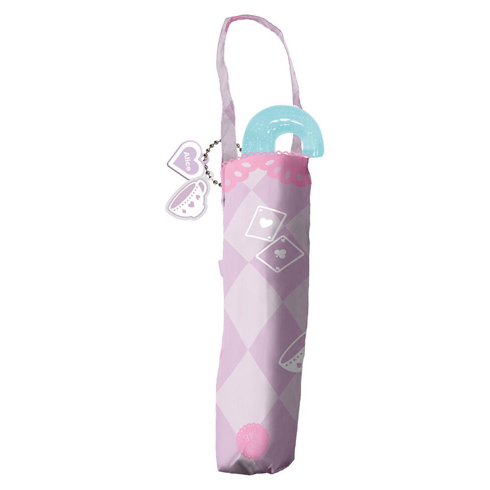 日本中谷 - 輕量透明窗兒童雨傘/折疊傘-格紋夢遊-粉紫 (50cm(身高115-125cm))