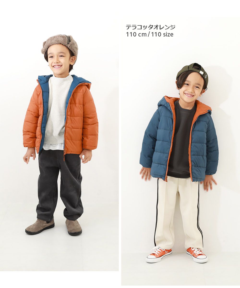 日本 devirock - 雙面穿防風保暖科技羽絨外套-藍紫x淺灰