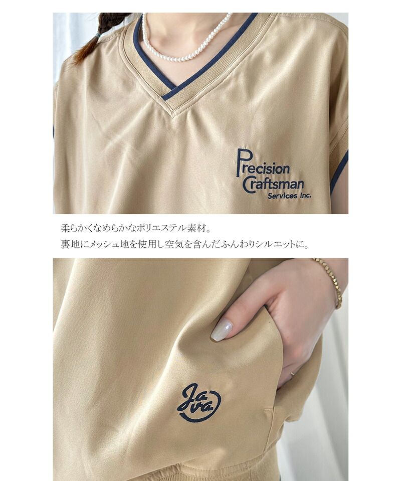 日本 Classical Elf - 英文刺繡百搭無袖上衣/背心-深藍