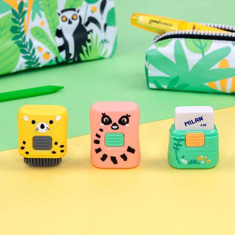 MILAN - 橡皮擦+屑屑刷_躲躲捉迷藏_綠