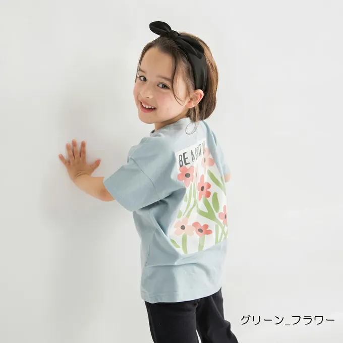 日本 BRANSHES - 天竺棉甜美印花短袖上衣-胸前logo-白