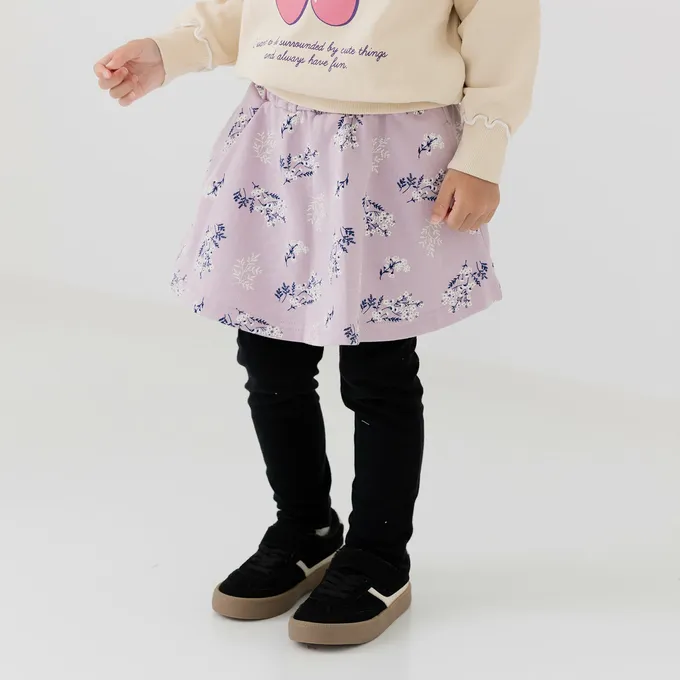 日本 Chil2 - 舒適彈性印花褲裙-豹紋-煙燻粉