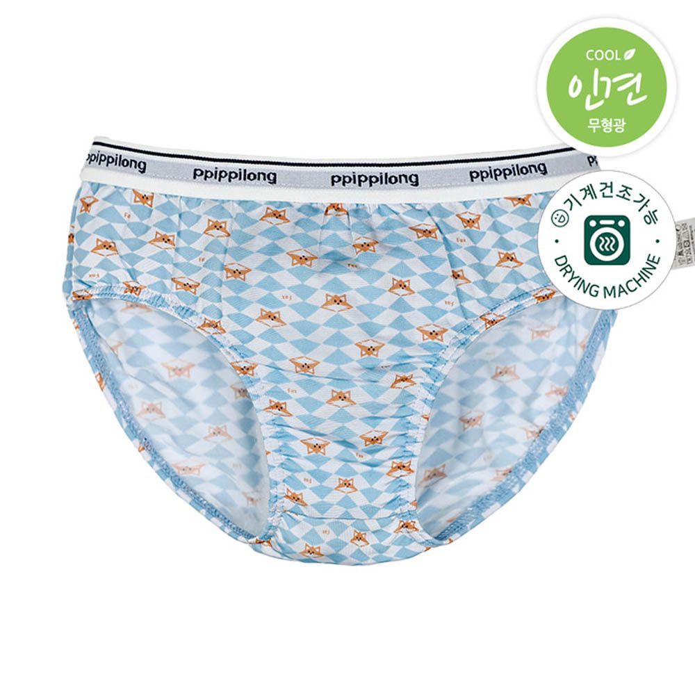 嫘縈涼感透氣三角褲(男寶)-鑽石紋狐狸-天藍