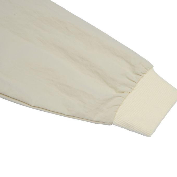 韓國 FORK CHIPS - 刺繡文字拼色長袖大學T-深藍