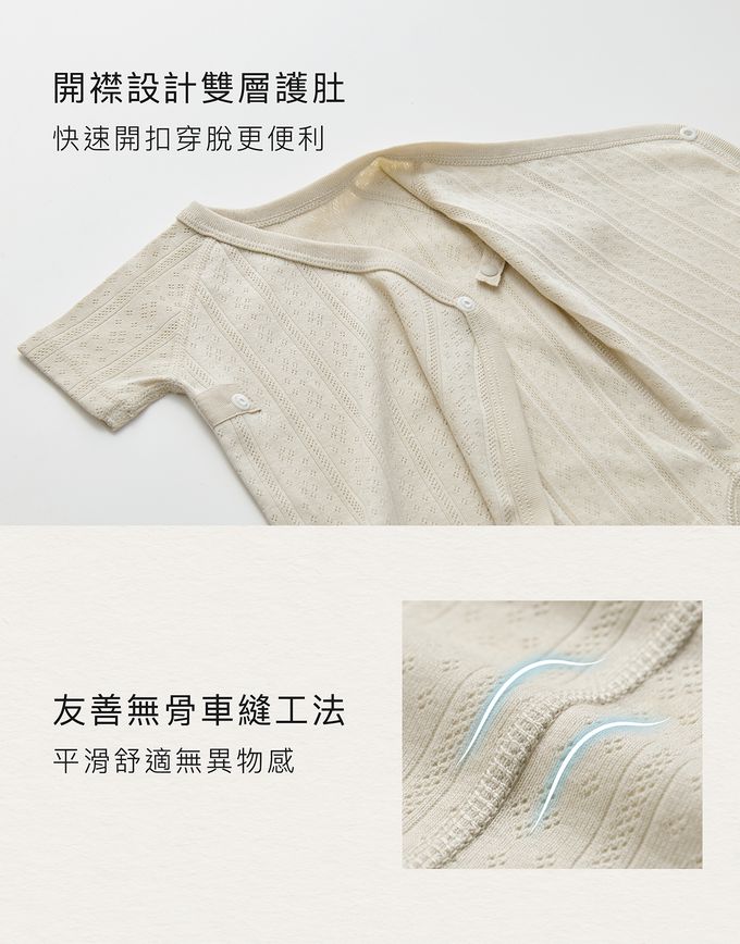 Simba 小獅王辛巴 - Air Upper 透氣棉開襟包屁衣-短袖-荏粉 (60cm)