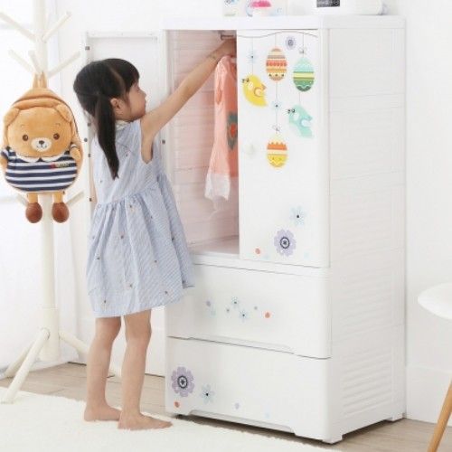 貝格雙開門式兒童吊掛衣櫃(DIY組裝)-奇蹟之旅-雙開門90L+單層30L*2層