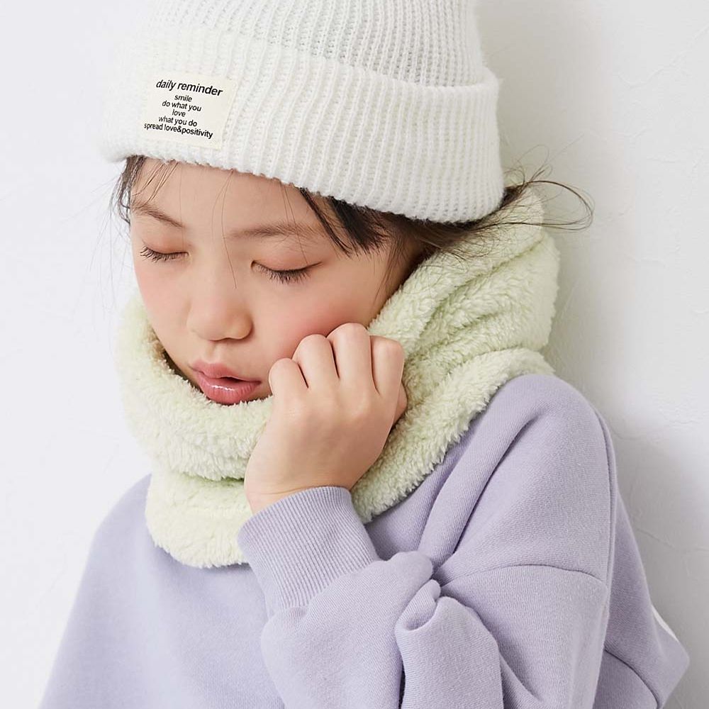 柔軟毛茸茸保暖圍脖(可調頸圍)-淺綠 (FREE)