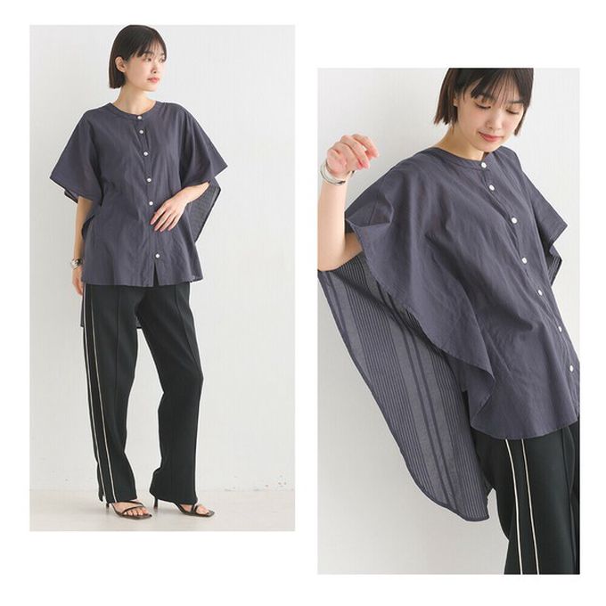 日本 OMNES - 100%印度棉 大寬袖清爽襯衫-白