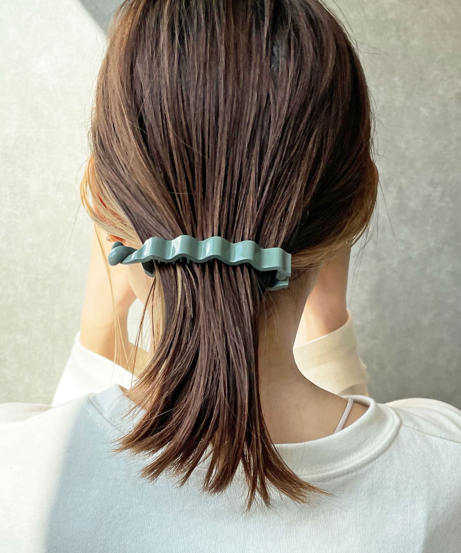 日本 Lattice - 甜美波浪香蕉夾/髮夾-粉