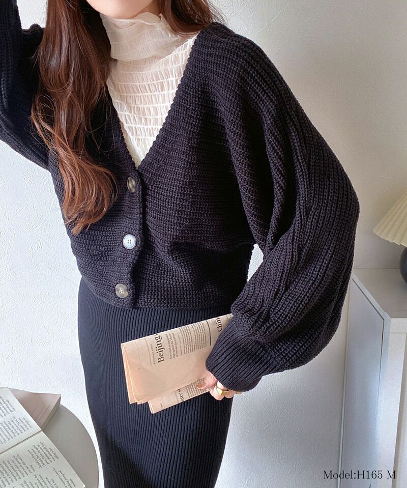 日本 Classical Elf - 可愛2WAY短版針織外套-淺米杏