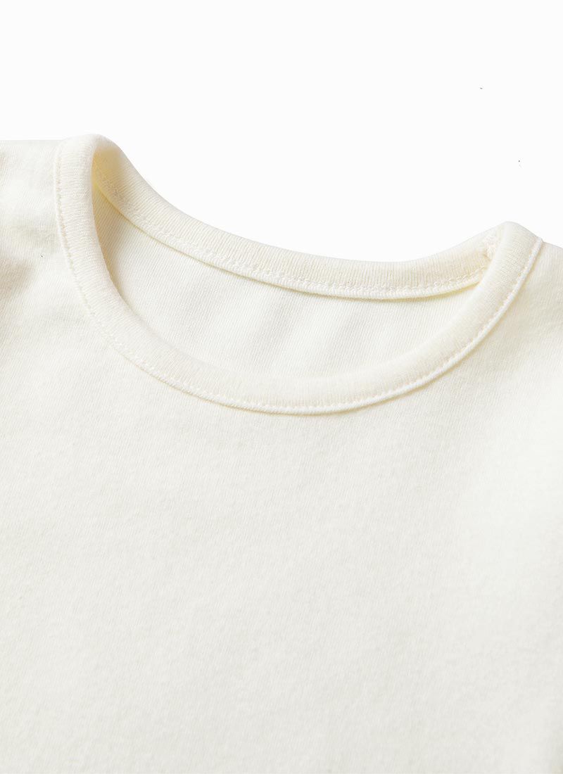 韓國 OZKIZ - 點點網紗公主袖拉絨上衣