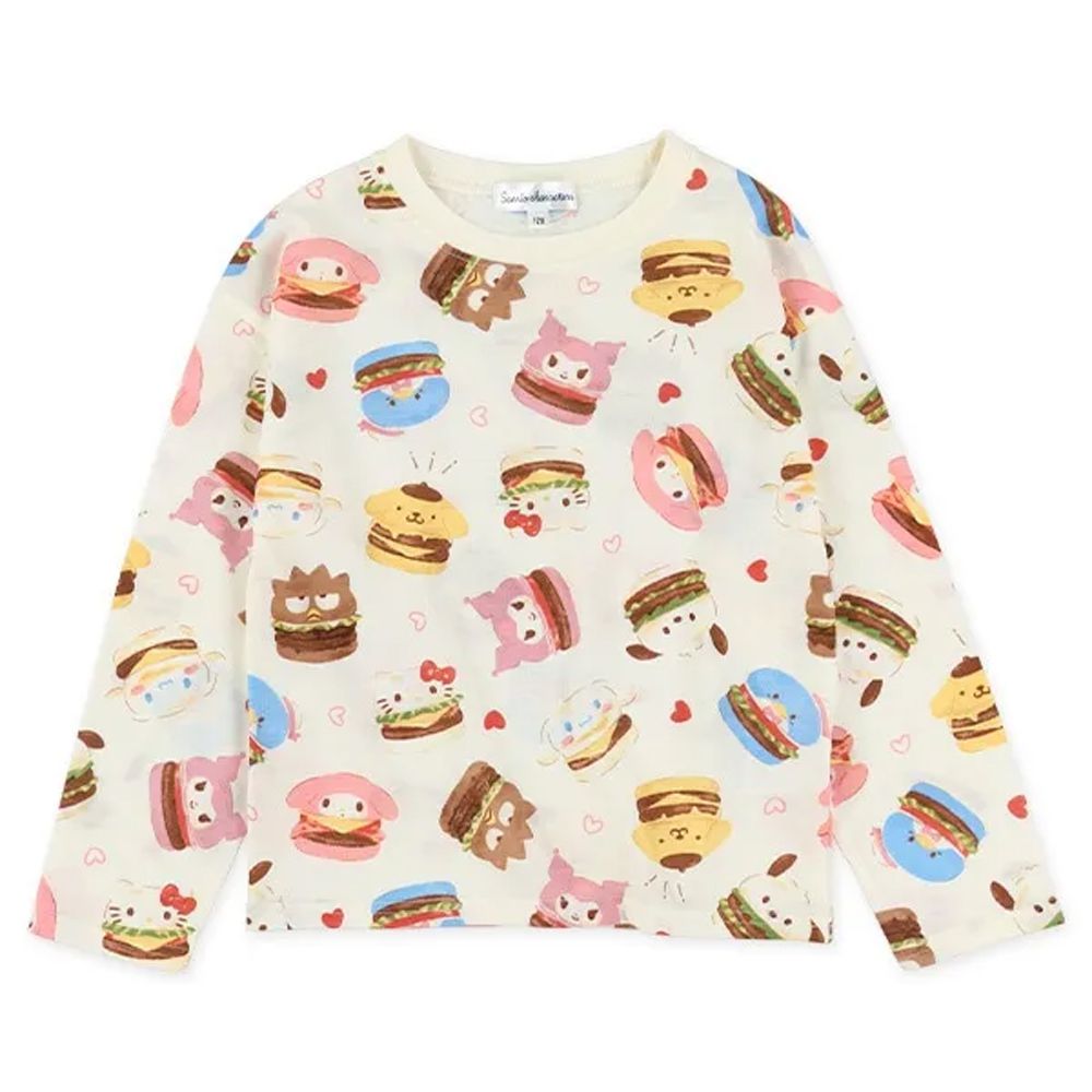 最愛角色滿版印花長袖上衣-象牙白