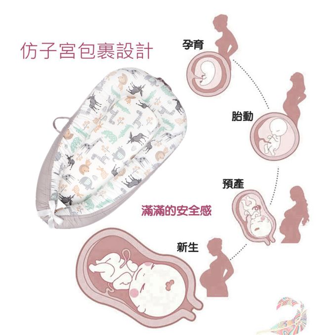 Vanibaby - 嬰兒床中床豪華9件組 -(機洗機烘 頂級純棉)-北歐動物