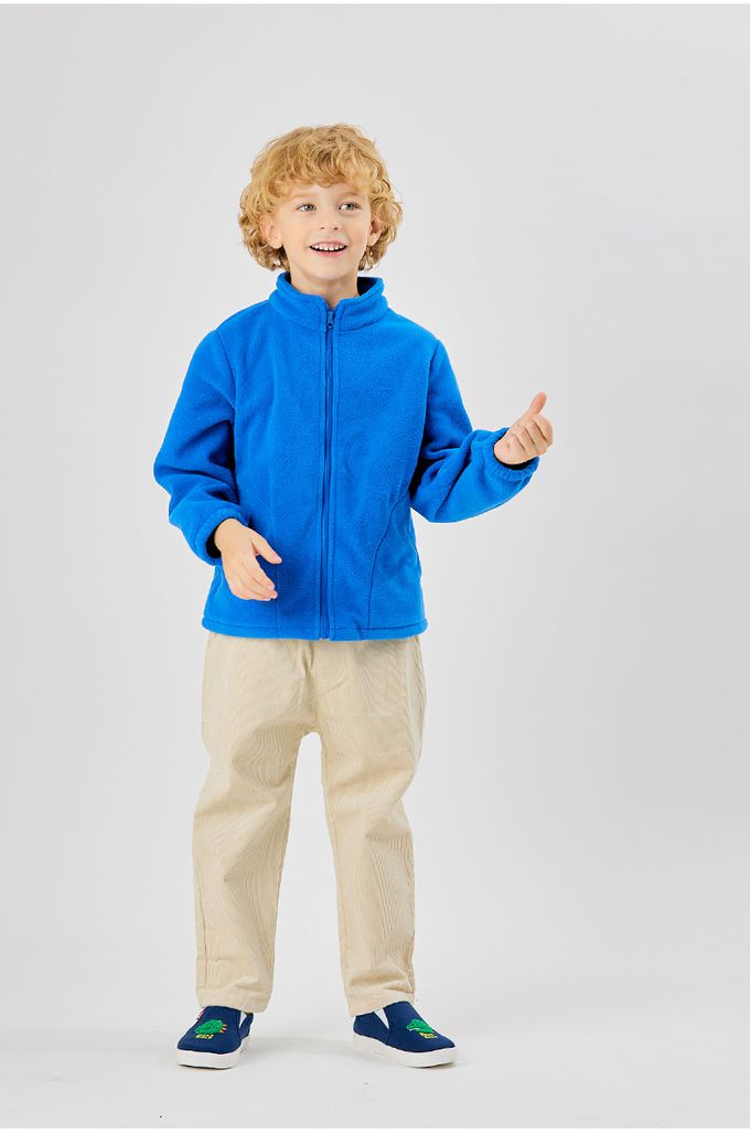 韓國 OZKIZ - 好搭配立領拉鍊搖粒絨外套-亮綠