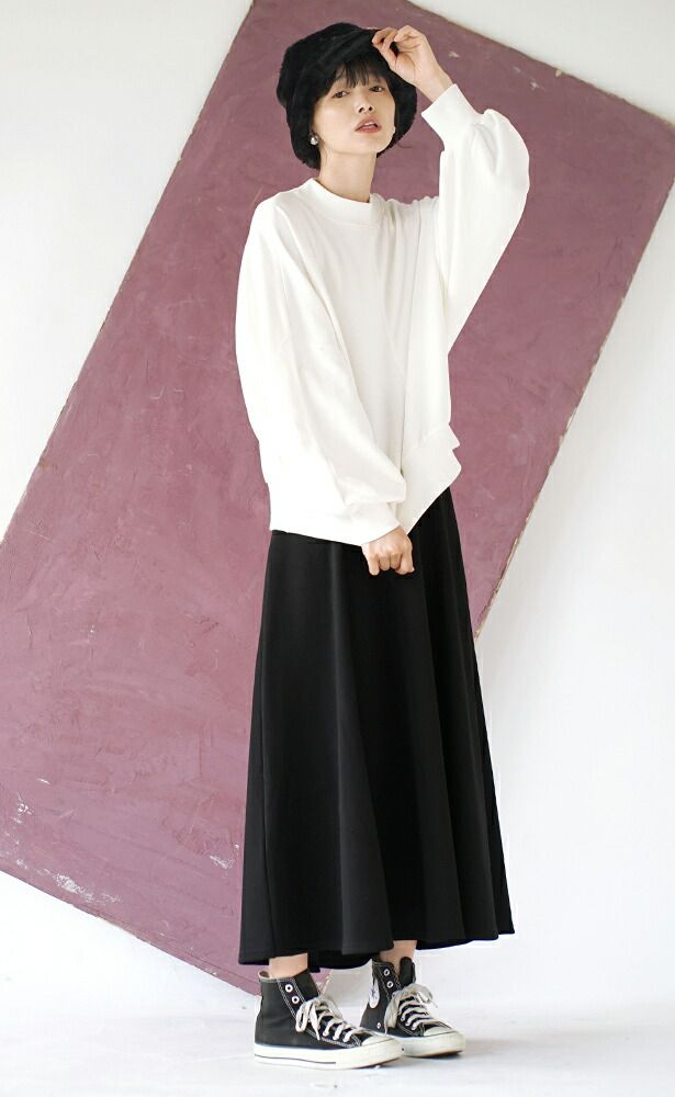 日本 zootie - 純棉落肩寬鬆飛鼠袖上衣-黑