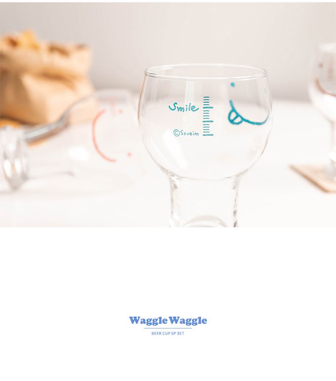 韓國 SSUEIM - 微笑款玻璃啤酒杯6件組450ml