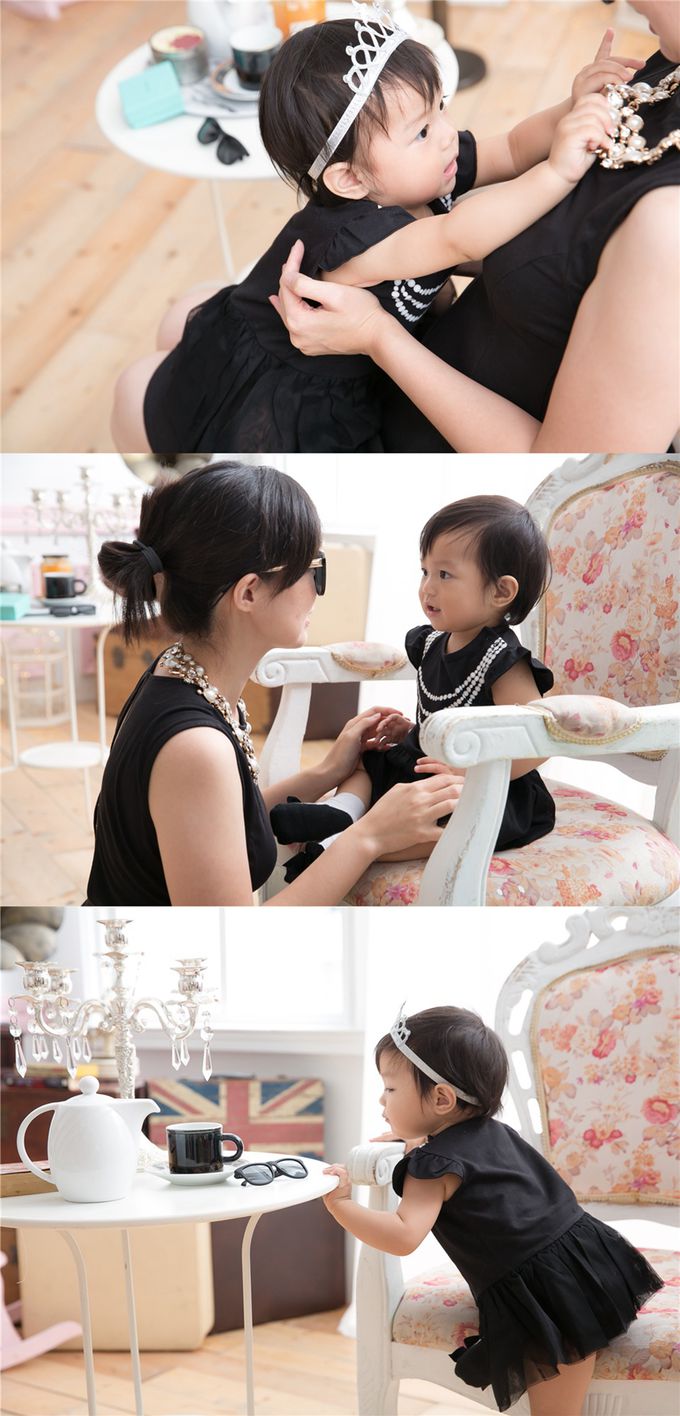 日安朵朵 - 女嬰雪紡蓬蓬裙連身衣 –MIT台灣製奧黛莉赫本(送皇冠髮帶)-短袖 (3-6個月)