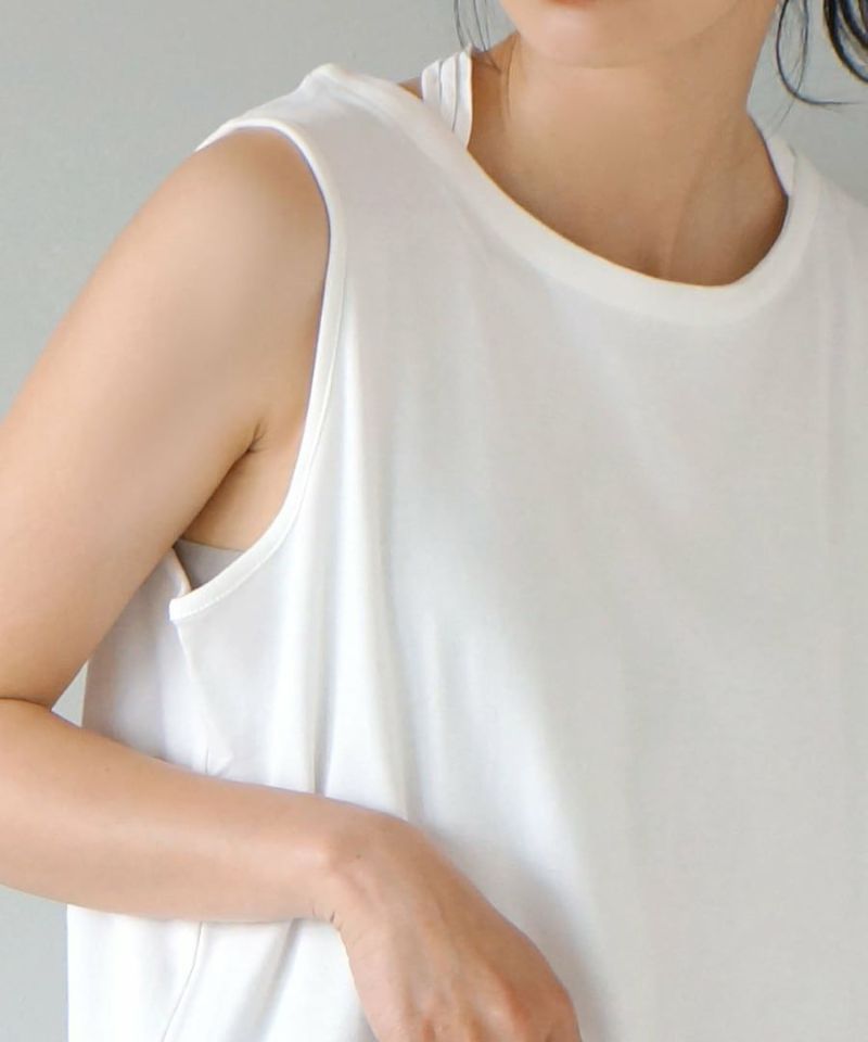 日本 zootie - 100%棉 後交叉設計無袖上衣-白