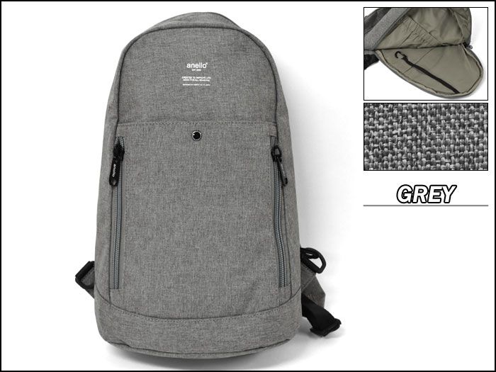 日本 Anello - 牛津布外出單肩包-Regular-GY灰色