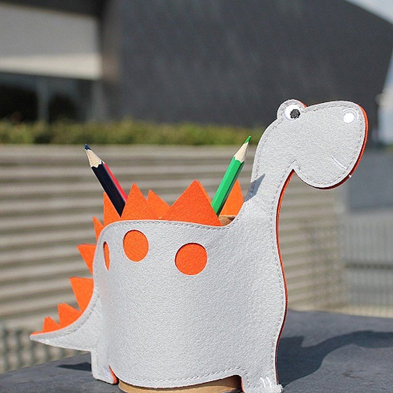 正韓Hello HiZoo - 純手工製恐龍造型質感收納筆筒 (收納筒/萬用筆筒/多功能筆筒)-腕龍