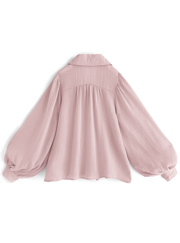 日本 GRL - 春日清新微透膚翻領襯衫-天使白 (F)