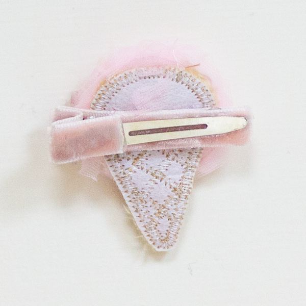 美國 Chic Baby Rose - 手工髮夾_冰淇淋款-淡粉 (單一尺寸)