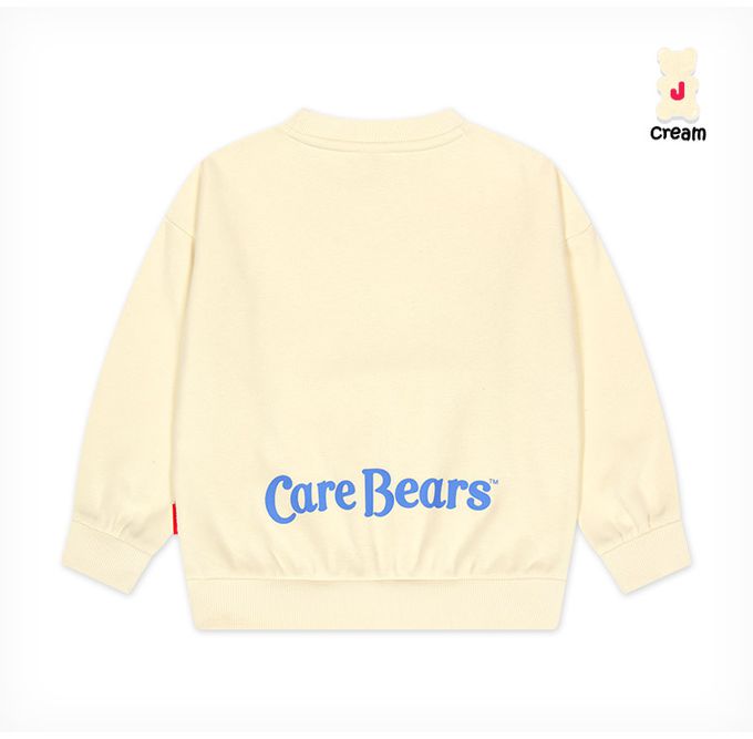 韓國 Jelispoon - (聯名款)熊熊愛心印花內刷毛大學T-奶油米