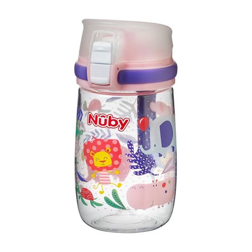 Nuby - 晶透直飲杯-粉紅派對-300ml