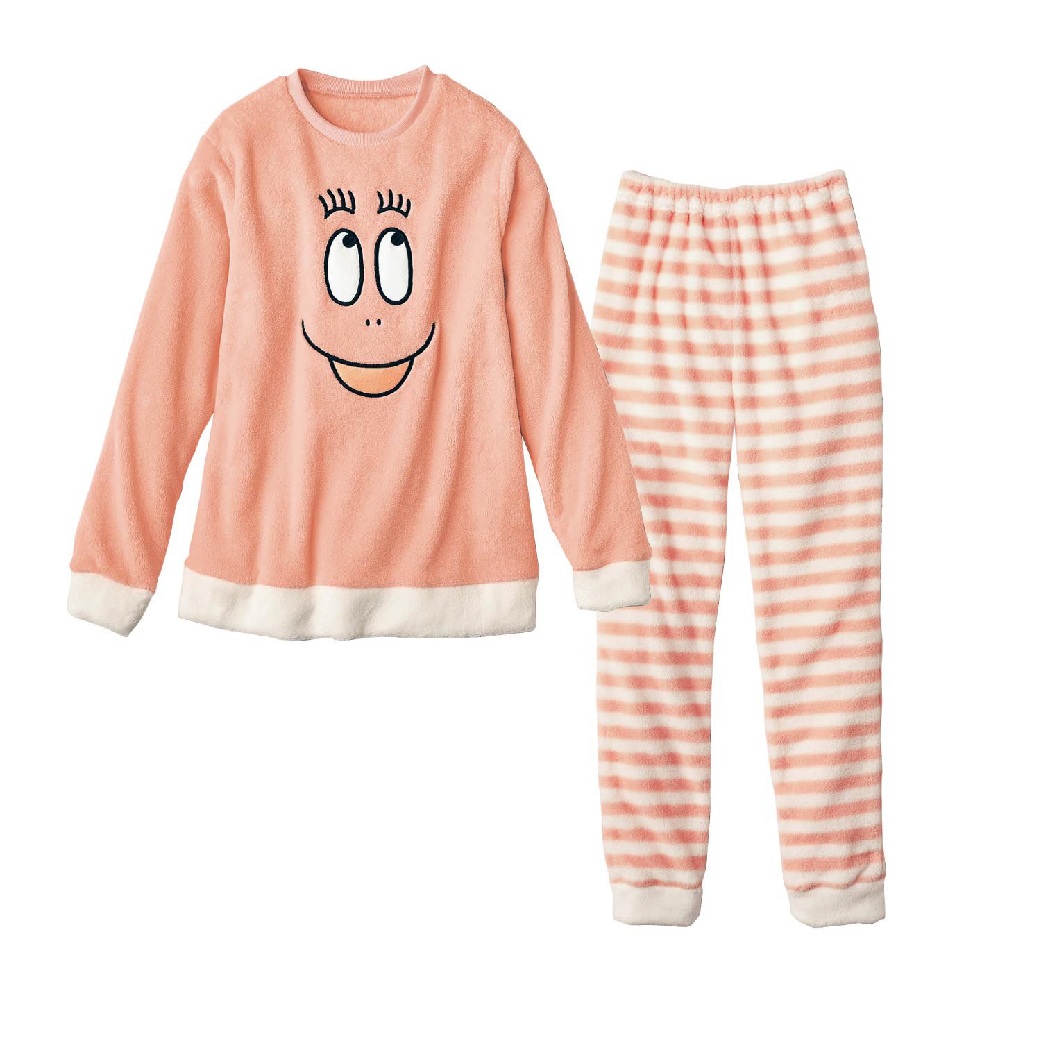 日本千趣會 - 泡泡先生fleece保暖長袖家居服/睡衣-粉紅