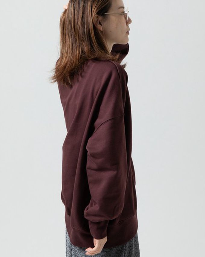 日本 gleam - 裏毛寬版學院風花卉大學T-灰