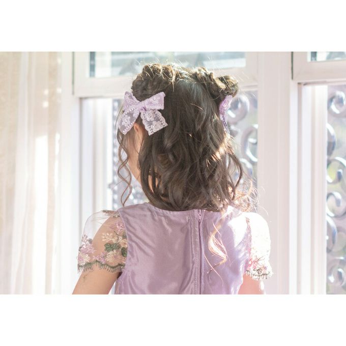 日本 Catherine Cottage - 夢幻蕾絲刺繡蝴蝶夾髮夾(2入組)-薄荷