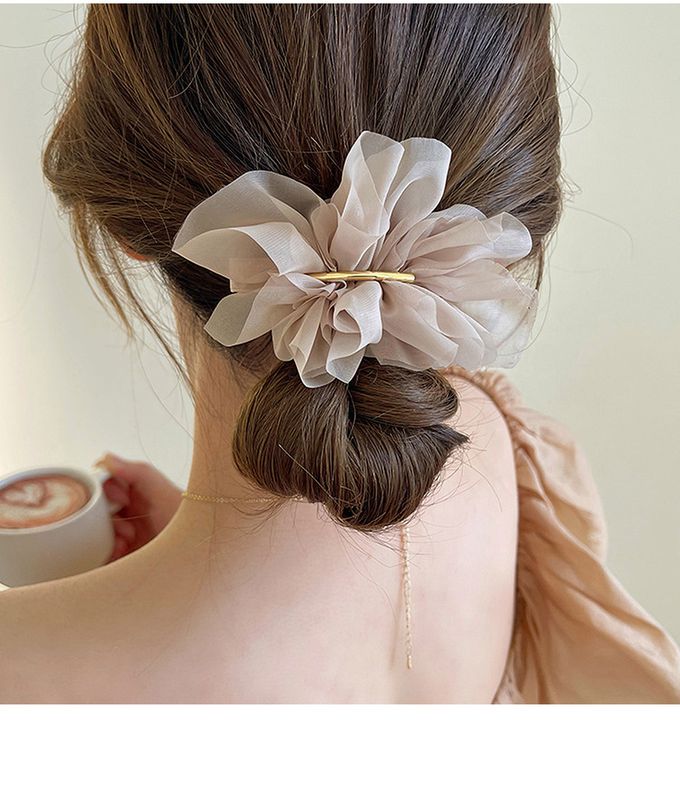 韓國 Soo&Soo - 優雅雪紡紗金屬髮夾-黑