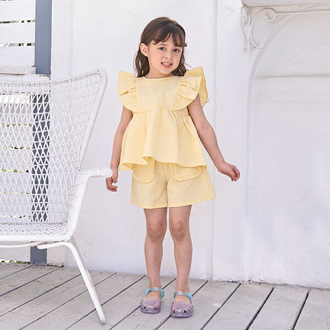 日本 Lycee mine - 可愛荷葉邊口袋短褲-薄荷綠