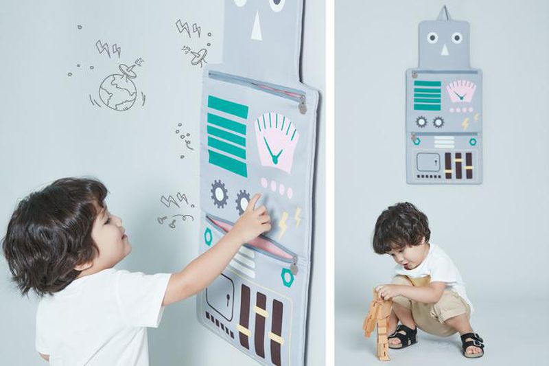 韓國 Art Muffin - 童趣壁飾收納袋-蘑菇小屋