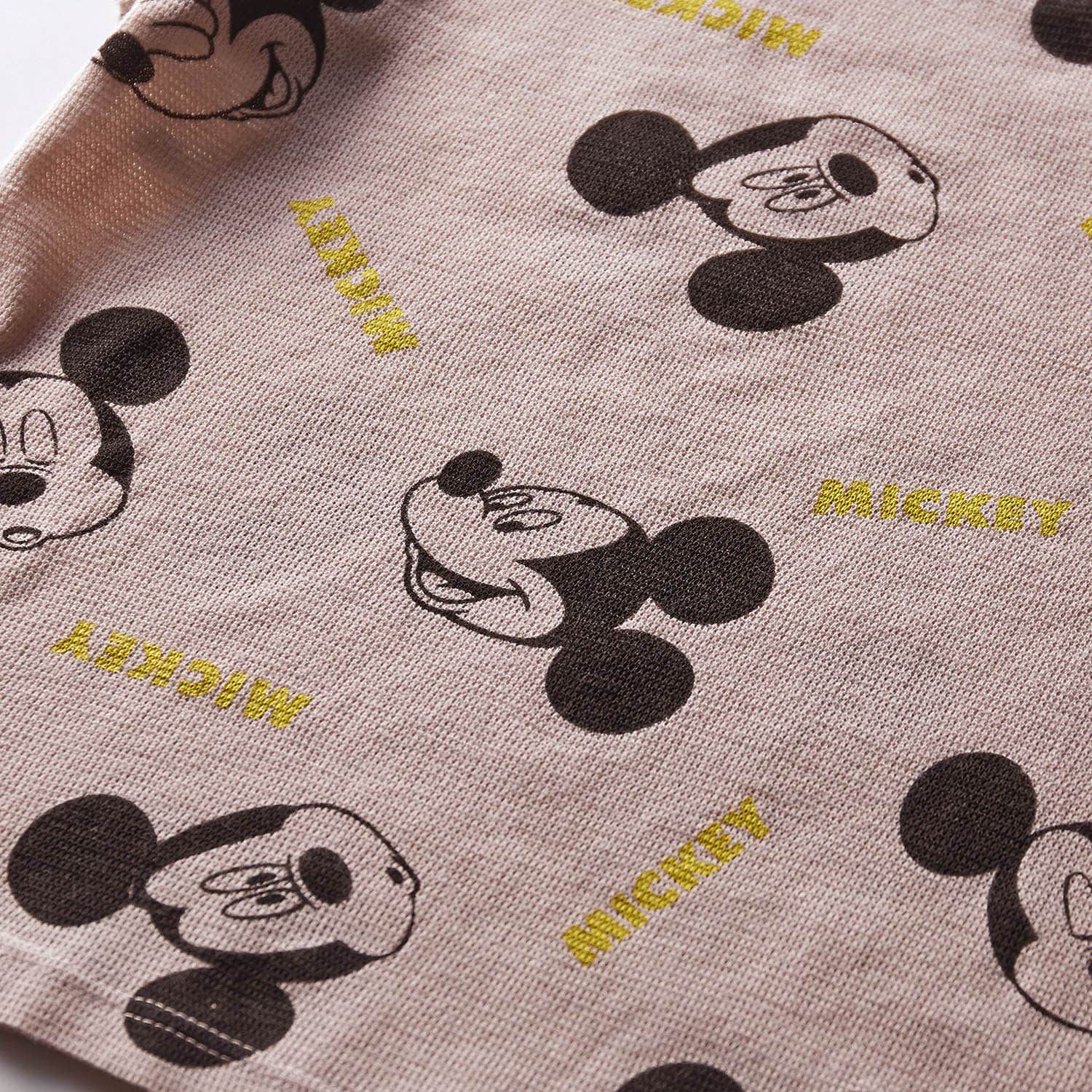 日本千趣會 - 迪士尼印花舒適短袖家居服-滿版米奇-可可棕