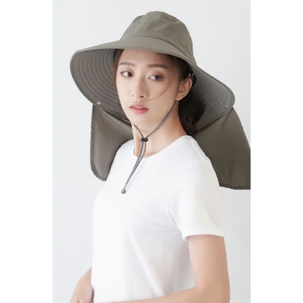 貝柔 Peilou - UPF50+多功能四折遮陽帽-深灰色 (頭圍:59cm)