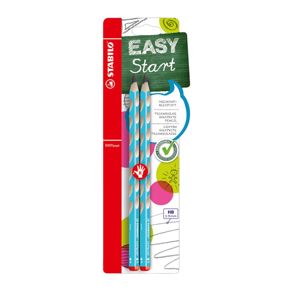 STABILO思筆樂 - EASYgraph 洞洞筆 鉛筆系列 HB 右手 淺藍色 2支入