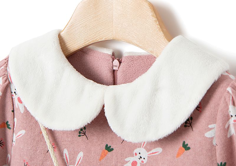 韓國 OZKIZ - (內磨毛,附包包)小兔好朋友洋裝