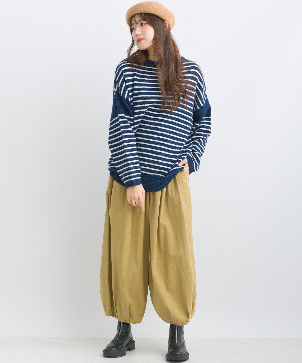 日本女裝代購 - 定番文青感條紋針織上衣-黃