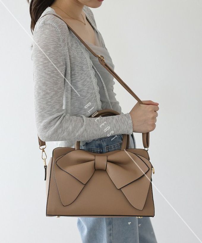 日本 BLUE EAST - 2way俏麗蝴蝶結方型手提/側背包-黑