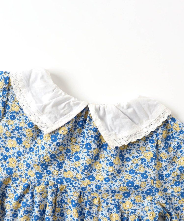 日本 apres les cours - 少女系滿版印花定番長袖洋裝-碎花-暖黃