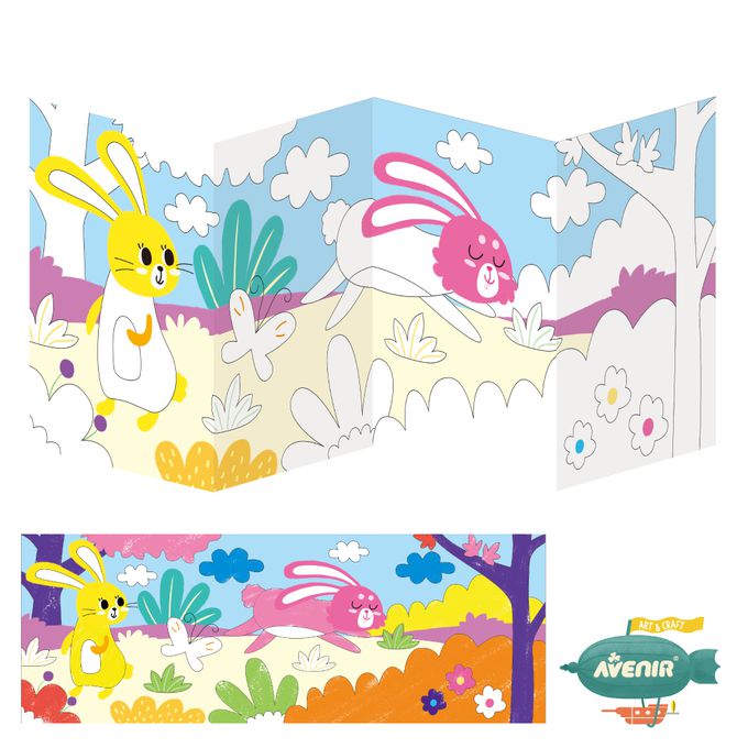 德國 Avenir Kids 艾維尼 - AK-A 畫筆類-絲滑可水洗蠟筆-我的絲滑可水洗蠟筆, 12 色粉紅兔